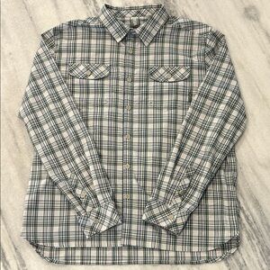 Stio Men’s Lone Tree Cotton Blend Button Dow Shirt sz XXL in Green Plaid
